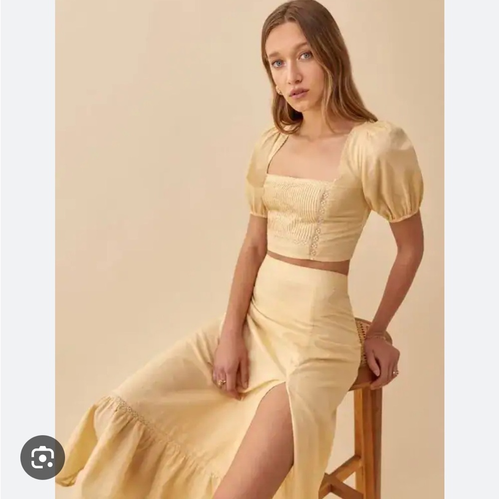 Reformation Yellow set rare cilantro set - Picture 3 of 4